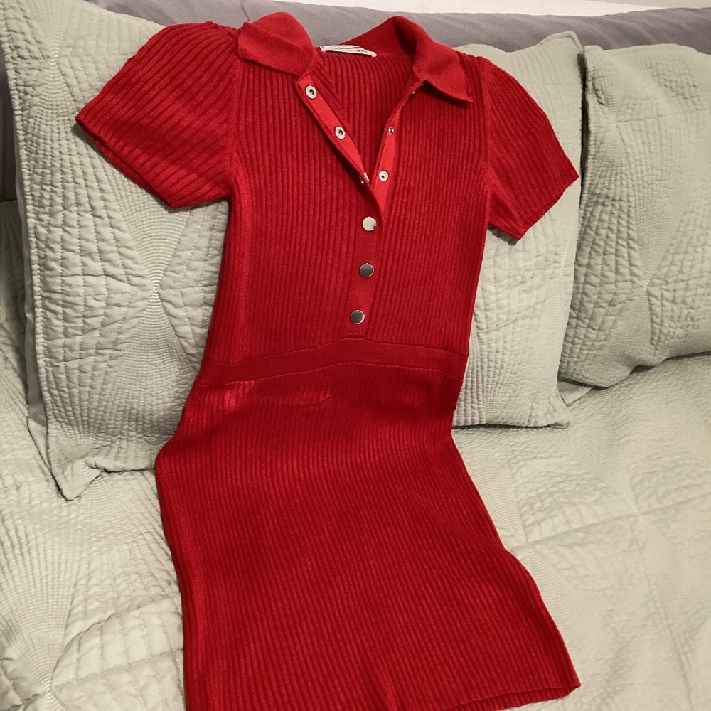 Cute Red mini casual dress